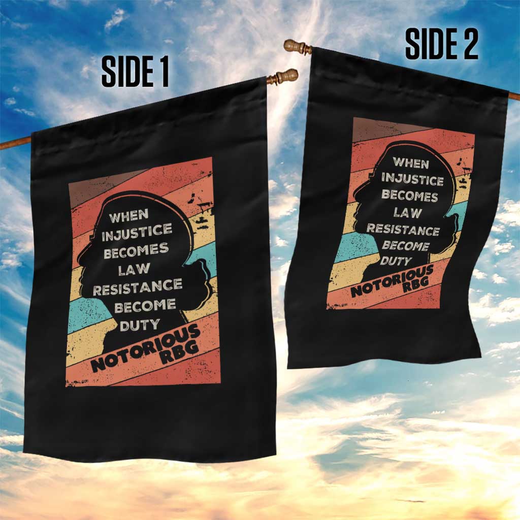 When Injustice Becomes Law Resistance Becomes Duty Garden Flag Political Protest Feminist RGB TS10 Print Your Wear