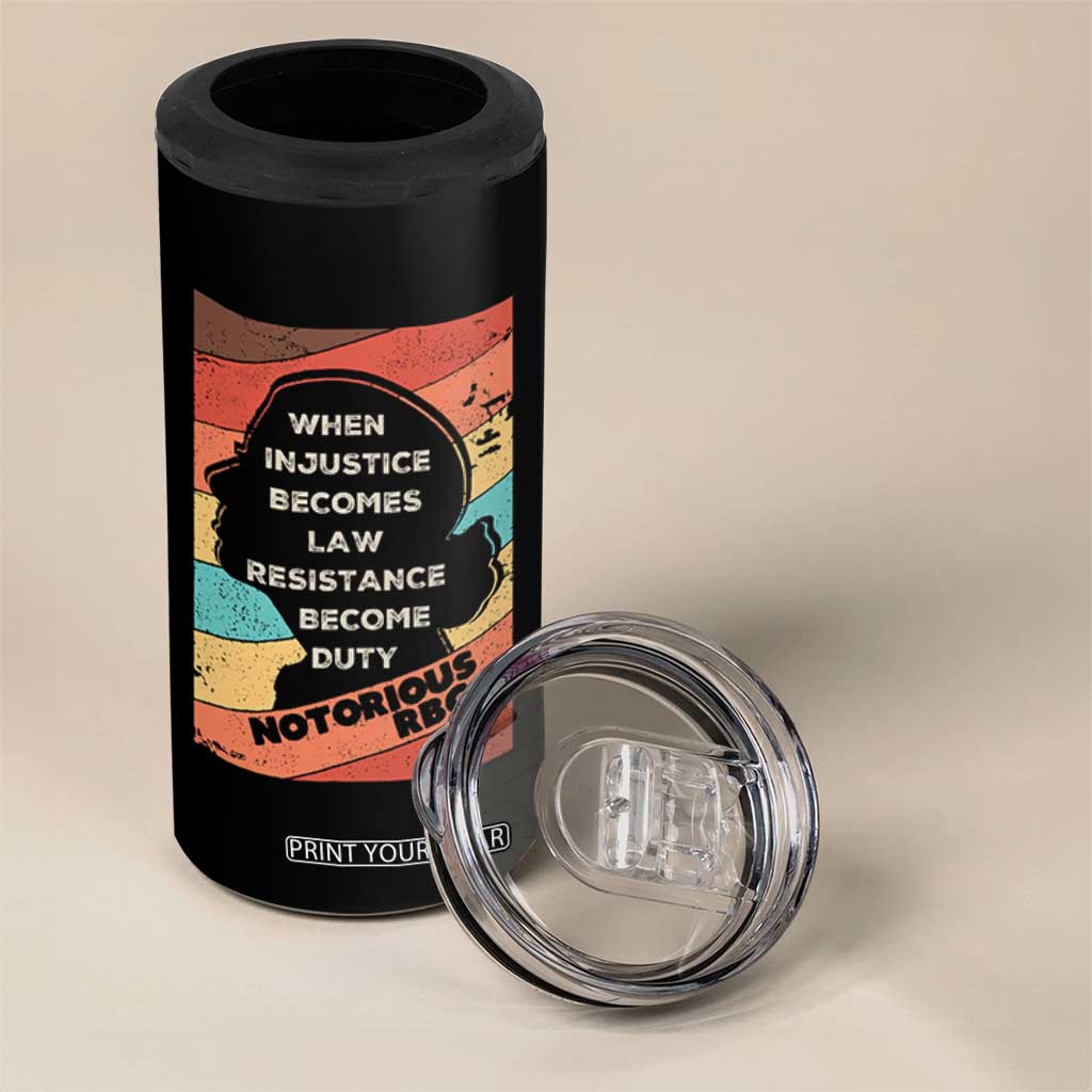 When Injustice Becomes Law Resistance Becomes Duty 4 in 1 Can Cooler Tumbler Political Protest Feminist RGB TS10 Print Your Wear