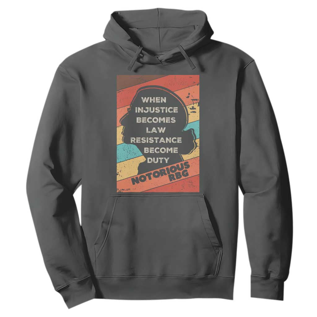 When Injustice Becomes Law Resistance Becomes Duty Hoodie Political Protest Feminist RGB TS10 Dark Heather Print Your Wear