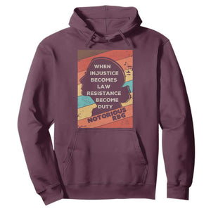 When Injustice Becomes Law Resistance Becomes Duty Hoodie Political Protest Feminist RGB TS10 Maroon Print Your Wear