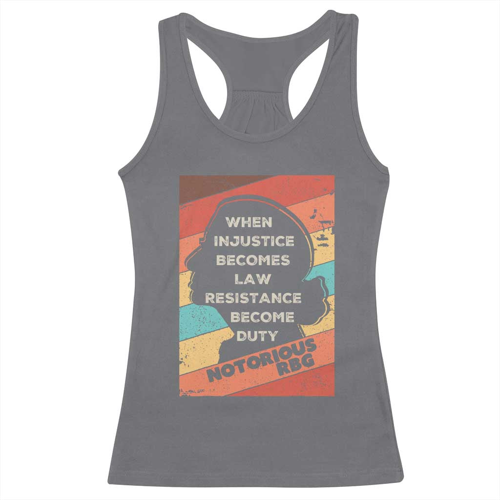 When Injustice Becomes Law Resistance Becomes Duty Racerback Tank Top Political Protest Feminist RGB TS10 Charcoal Print Your Wear