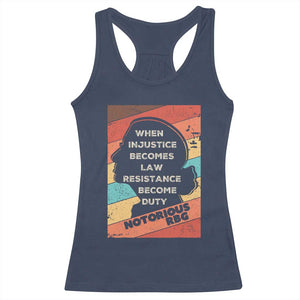 When Injustice Becomes Law Resistance Becomes Duty Racerback Tank Top Political Protest Feminist RGB TS10 Navy Print Your Wear