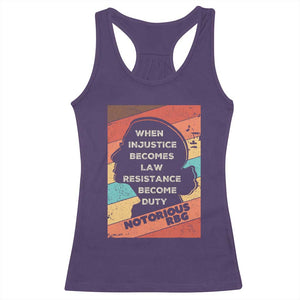 When Injustice Becomes Law Resistance Becomes Duty Racerback Tank Top Political Protest Feminist RGB TS10 Purple Print Your Wear