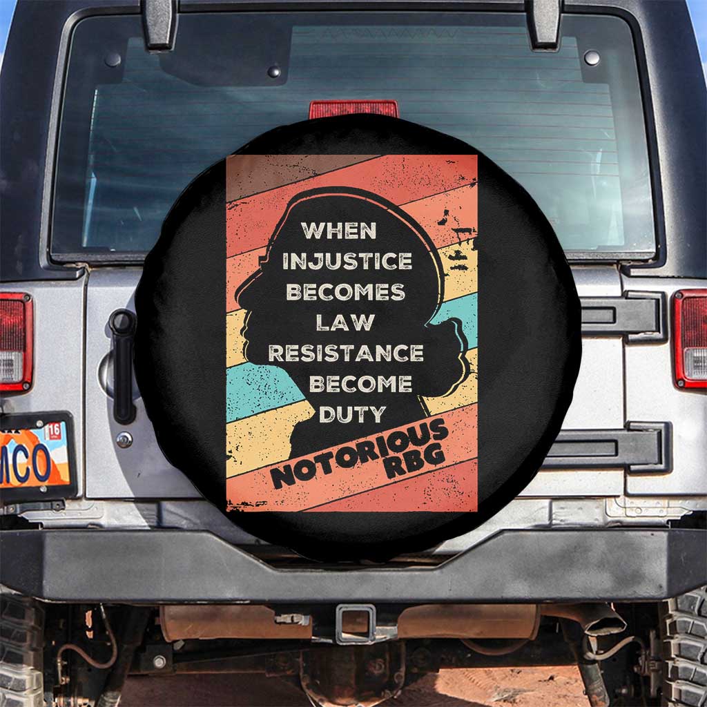 When Injustice Becomes Law Resistance Becomes Duty Spare Tire Cover Political Protest Feminist RGB TS10 No hole Black Print Your Wear