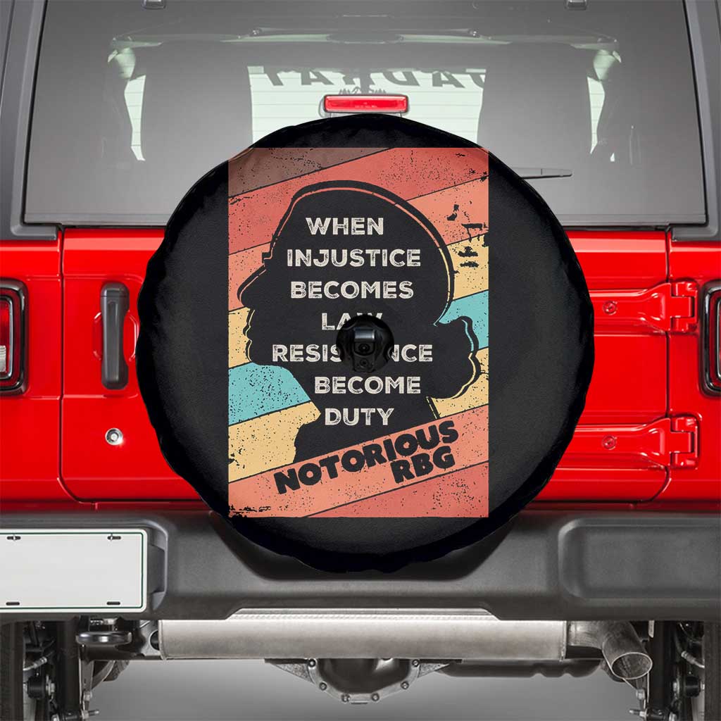 When Injustice Becomes Law Resistance Becomes Duty Spare Tire Cover Political Protest Feminist RGB TS10 Black Print Your Wear