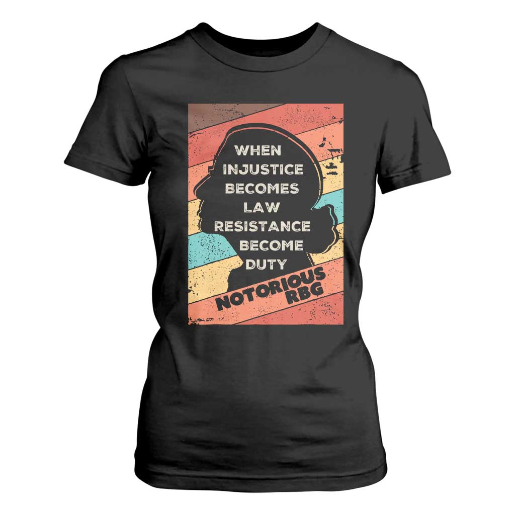 When Injustice Becomes Law Resistance Becomes Duty T Shirt For Women Political Protest Feminist RGB TS10 Black Print Your Wear