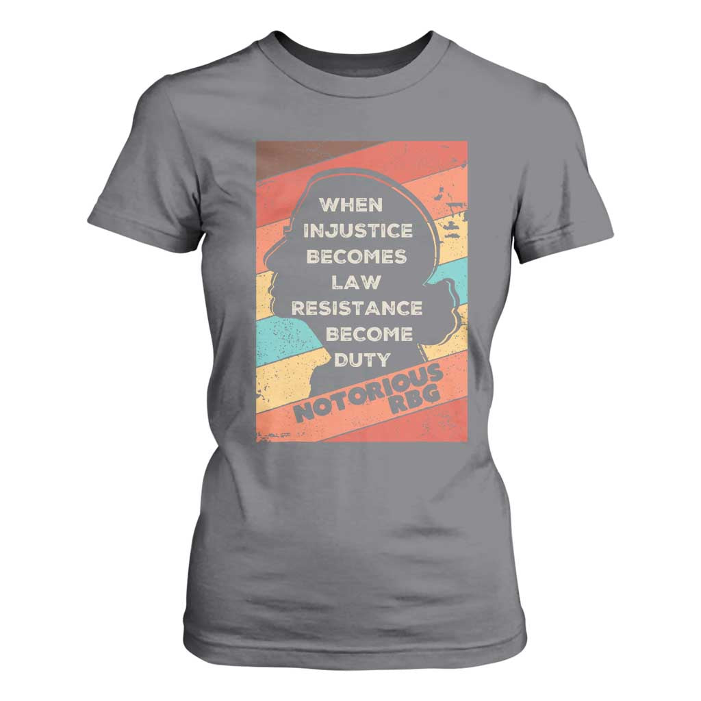When Injustice Becomes Law Resistance Becomes Duty T Shirt For Women Political Protest Feminist RGB TS10 Charcoal Print Your Wear