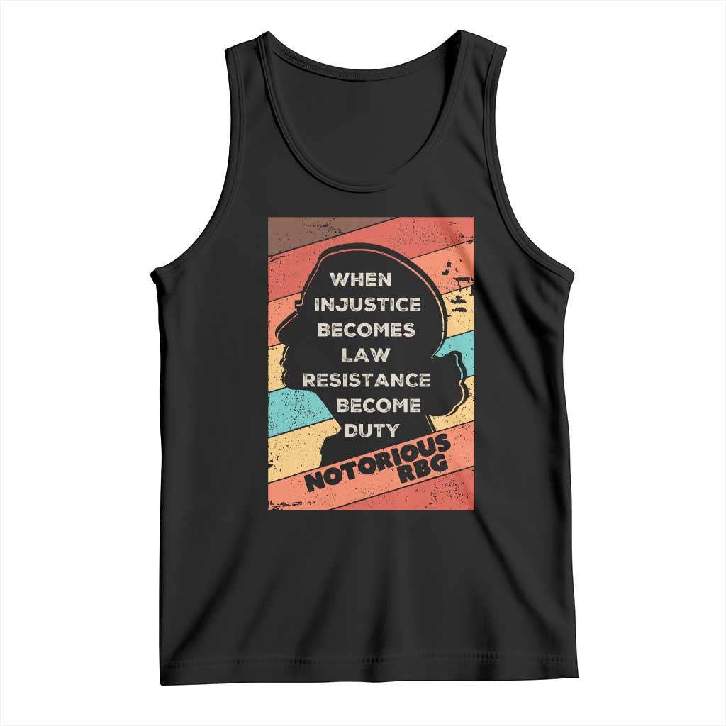 When Injustice Becomes Law Resistance Becomes Duty Tank Top Political Protest Feminist RGB TS10 Black Print Your Wear