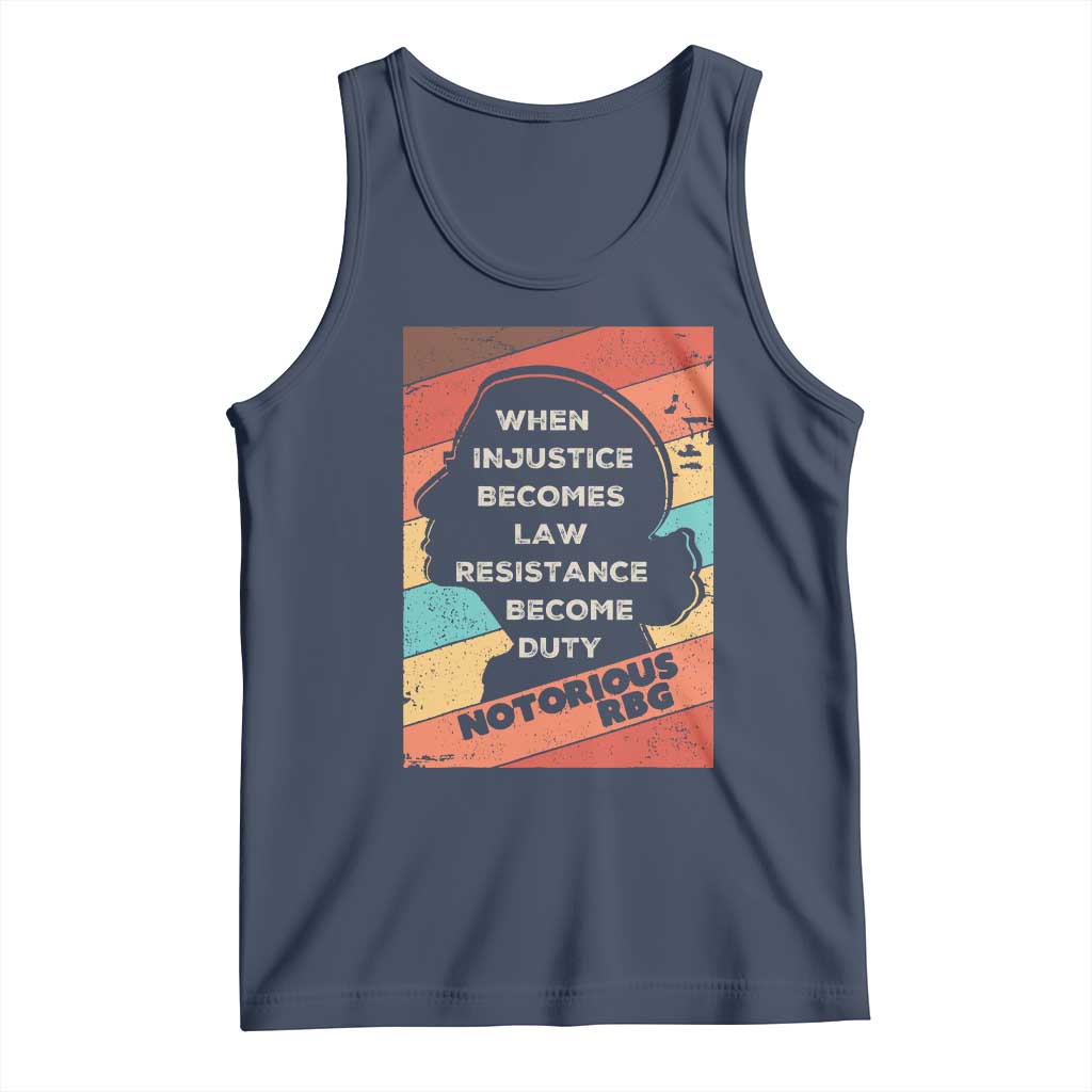 When Injustice Becomes Law Resistance Becomes Duty Tank Top Political Protest Feminist RGB TS10 Navy Print Your Wear