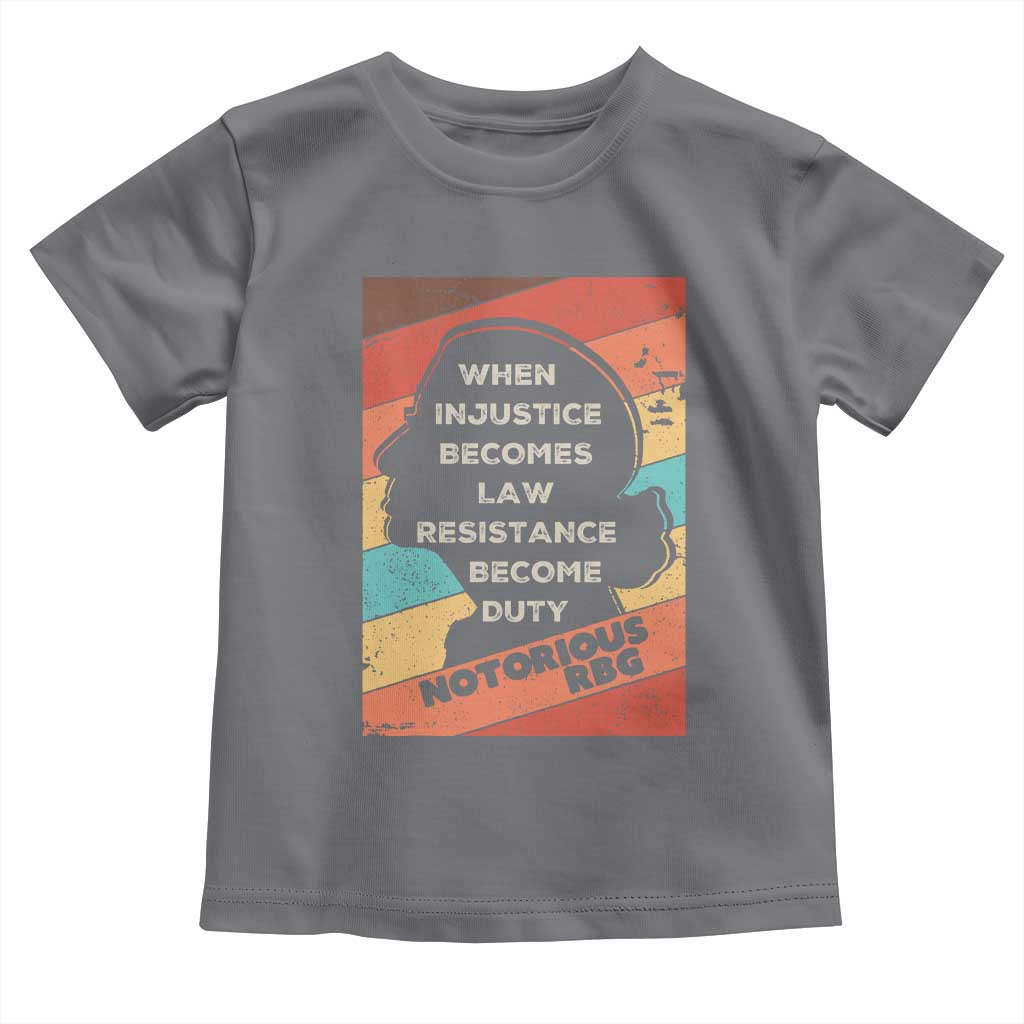 When Injustice Becomes Law Resistance Becomes Duty Toddler T Shirt Political Protest Feminist RGB TS10 Charcoal Print Your Wear