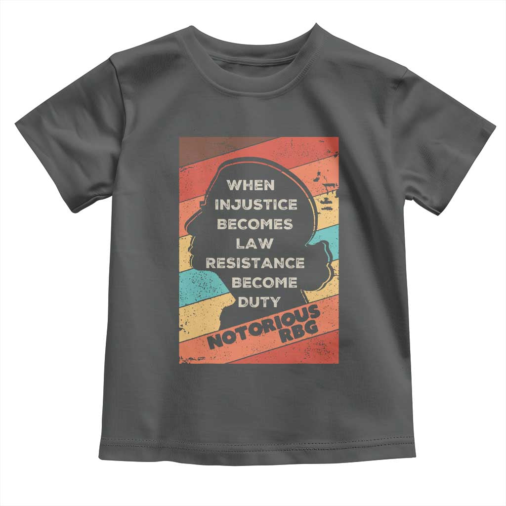 When Injustice Becomes Law Resistance Becomes Duty Toddler T Shirt Political Protest Feminist RGB TS10 Dark Heather Print Your Wear
