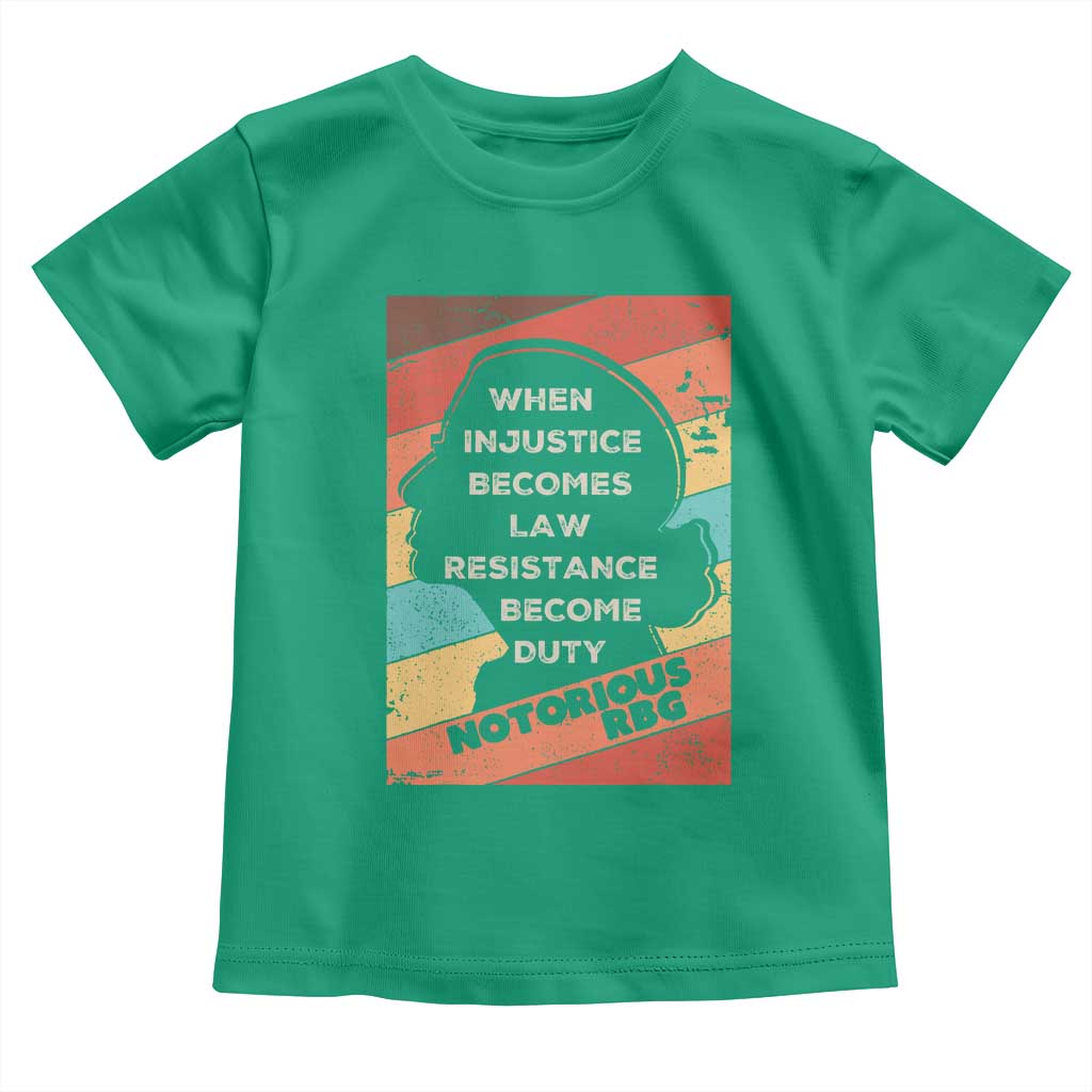 When Injustice Becomes Law Resistance Becomes Duty Toddler T Shirt Political Protest Feminist RGB TS10 Irish Green Print Your Wear