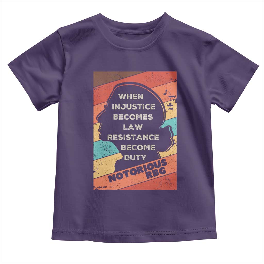 When Injustice Becomes Law Resistance Becomes Duty Toddler T Shirt Political Protest Feminist RGB TS10 Purple Print Your Wear