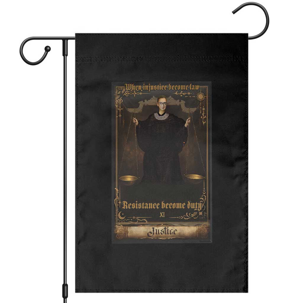 Tarot Card RBG Garden Flag When Injustice Becomes Law Resistance Becomes Duty TS10 Black Print Your Wear