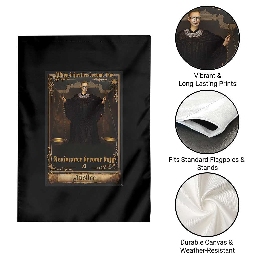 Tarot Card RBG Garden Flag When Injustice Becomes Law Resistance Becomes Duty TS10 Print Your Wear