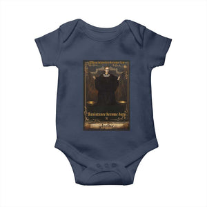 Tarot Card RBG Baby Onesie When Injustice Becomes Law Resistance Becomes Duty TS10 Navy Print Your Wear