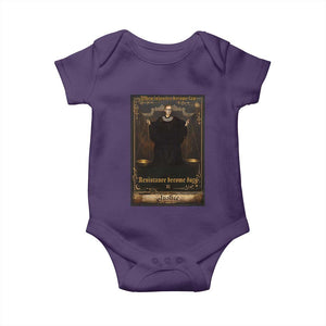 Tarot Card RBG Baby Onesie When Injustice Becomes Law Resistance Becomes Duty TS10 Purple Print Your Wear