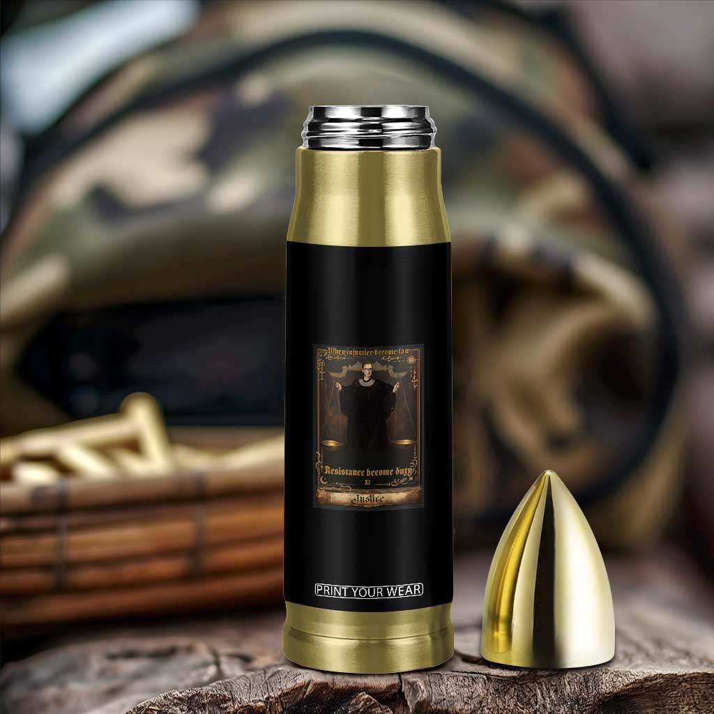 Tarot Card RBG Bullet Tumbler When Injustice Becomes Law Resistance Becomes Duty TS10 Print Your Wear