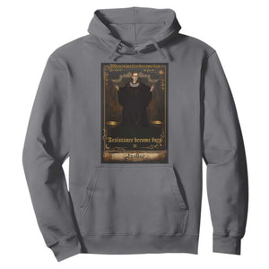 Tarot Card RBG Hoodie When Injustice Becomes Law Resistance Becomes Duty TS10 Charcoal Print Your Wear