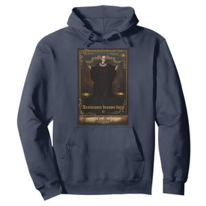 Tarot Card RBG Hoodie When Injustice Becomes Law Resistance Becomes Duty TS10 Navy Print Your Wear