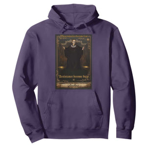 Tarot Card RBG Hoodie When Injustice Becomes Law Resistance Becomes Duty TS10 Purple Print Your Wear