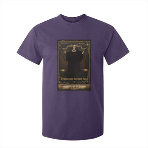 Tarot Card RBG T Shirt For Kid When Injustice Becomes Law Resistance Becomes Duty TS10 Purple Print Your Wear