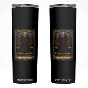 Tarot Card RBG Skinny Tumbler When Injustice Becomes Law Resistance Becomes Duty TS10 Black Print Your Wear