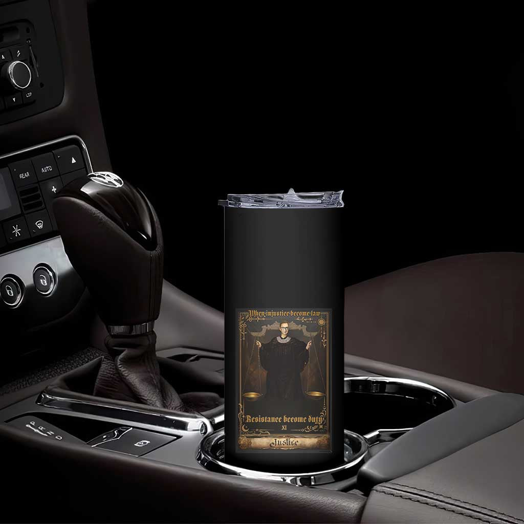 Tarot Card RBG Skinny Tumbler When Injustice Becomes Law Resistance Becomes Duty TS10 Print Your Wear