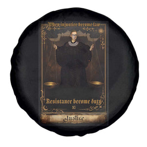 Tarot Card RBG Spare Tire Cover When Injustice Becomes Law Resistance Becomes Duty TS10 Print Your Wear
