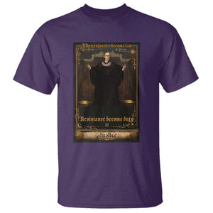 Tarot Card RBG T Shirt When Injustice Becomes Law Resistance Becomes Duty TS10 Purple Print Your Wear