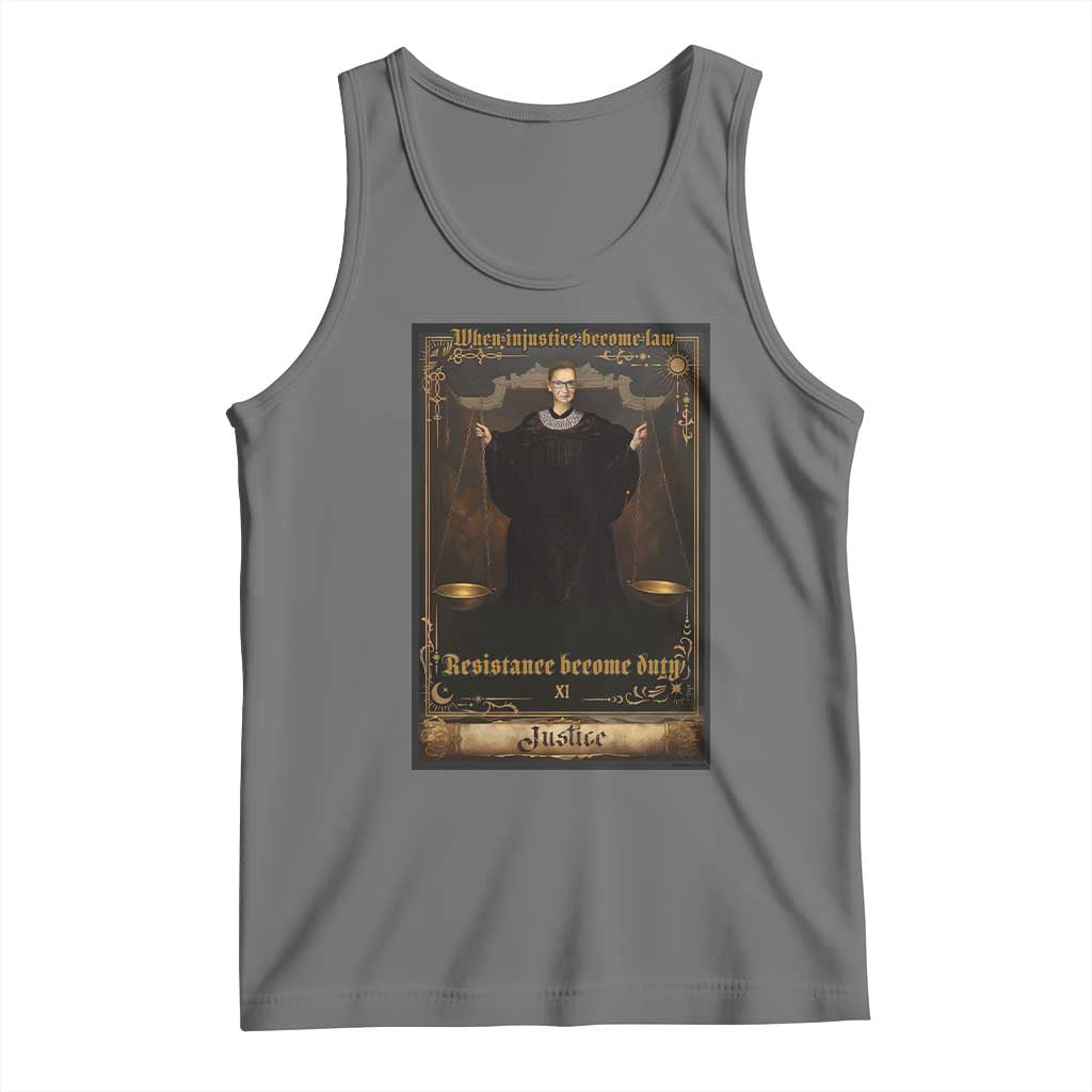 Tarot Card RBG Tank Top When Injustice Becomes Law Resistance Becomes Duty TS10 Black Heather Print Your Wear