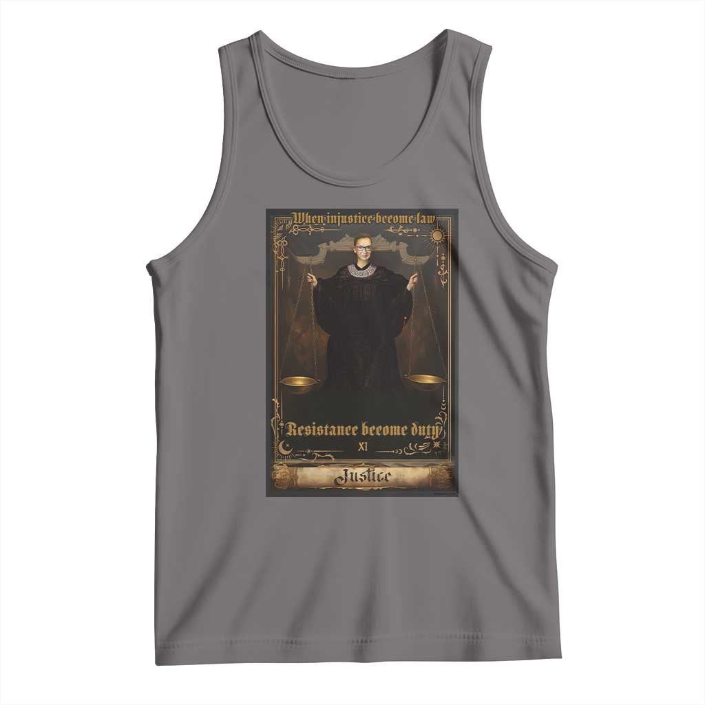 Tarot Card RBG Tank Top When Injustice Becomes Law Resistance Becomes Duty TS10 Deep Heather Print Your Wear