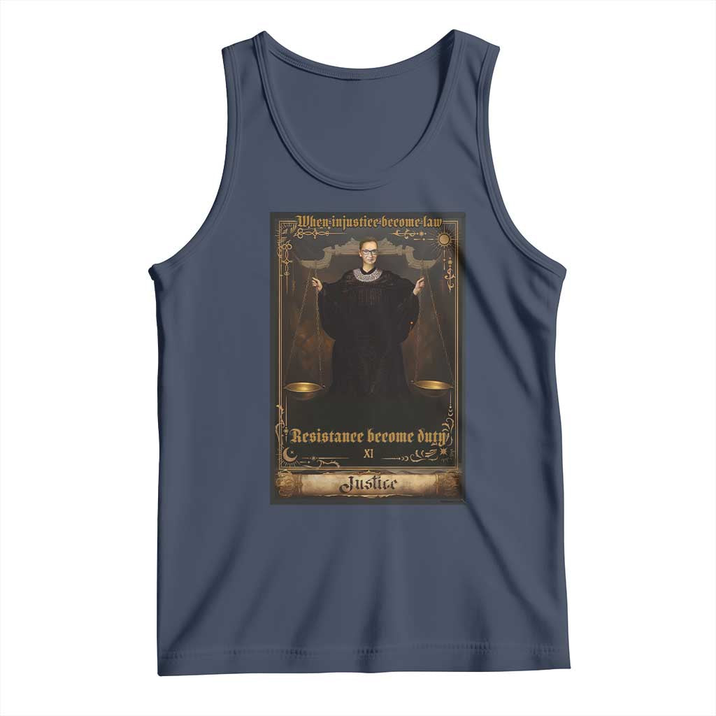 Tarot Card RBG Tank Top When Injustice Becomes Law Resistance Becomes Duty TS10 Navy Print Your Wear