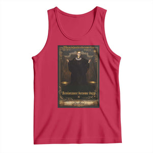 Tarot Card RBG Tank Top When Injustice Becomes Law Resistance Becomes Duty TS10 Red Print Your Wear