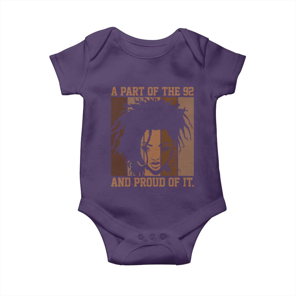 92 Percent Black Woman Power Baby Onesie A Part Of The 92% And Proud Of It TS10 Purple Print Your Wear
