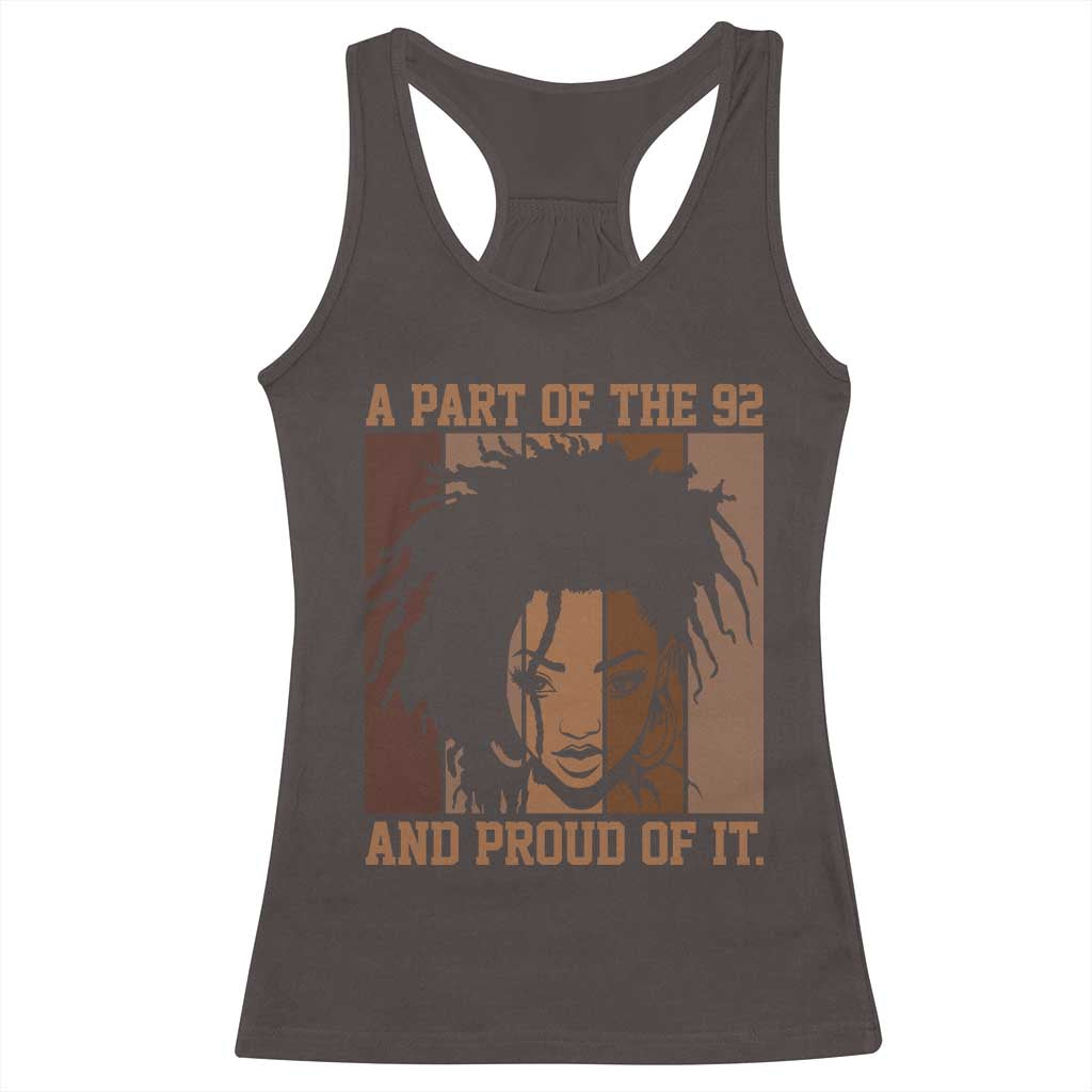 92 Percent Black Woman Power Racerback Tank Top A Part Of The 92% And Proud Of It TS10 Dark Chocolate Print Your Wear