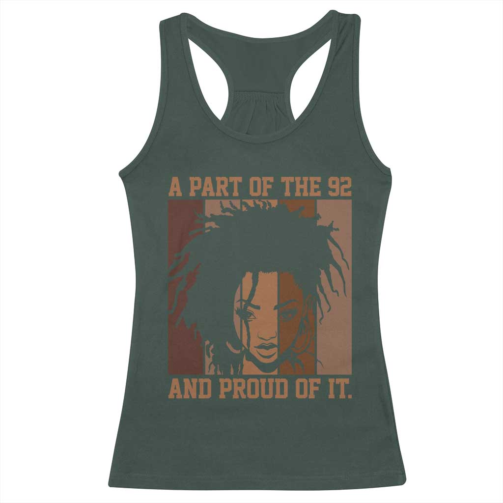 92 Percent Black Woman Power Racerback Tank Top A Part Of The 92% And Proud Of It TS10 Dark Forest Green Print Your Wear