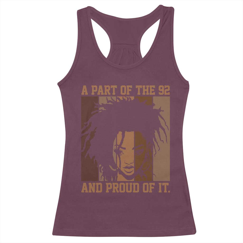 92 Percent Black Woman Power Racerback Tank Top A Part Of The 92% And Proud Of It TS10 Maroon Print Your Wear