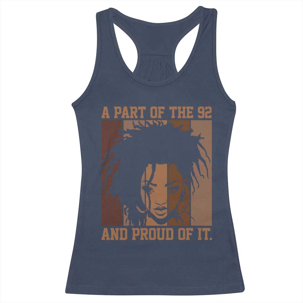 92 Percent Black Woman Power Racerback Tank Top A Part Of The 92% And Proud Of It TS10 Navy Print Your Wear
