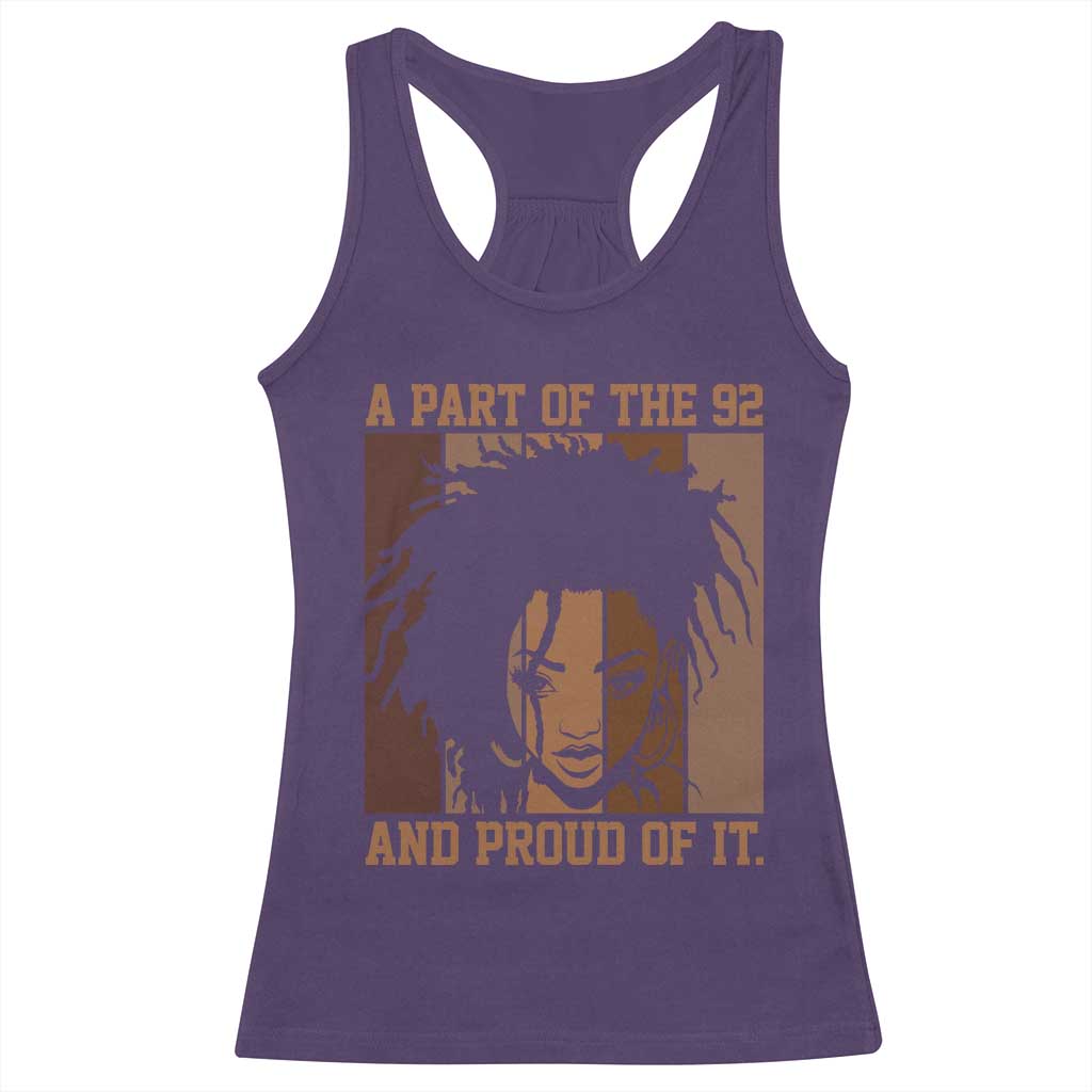 92 Percent Black Woman Power Racerback Tank Top A Part Of The 92% And Proud Of It TS10 Purple Print Your Wear