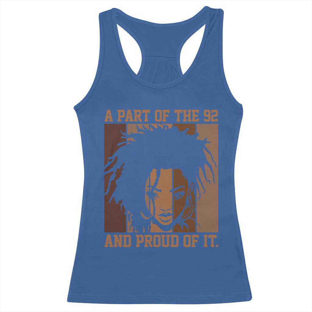 92 Percent Black Woman Power Racerback Tank Top A Part Of The 92% And Proud Of It TS10 Royal Blue Print Your Wear
