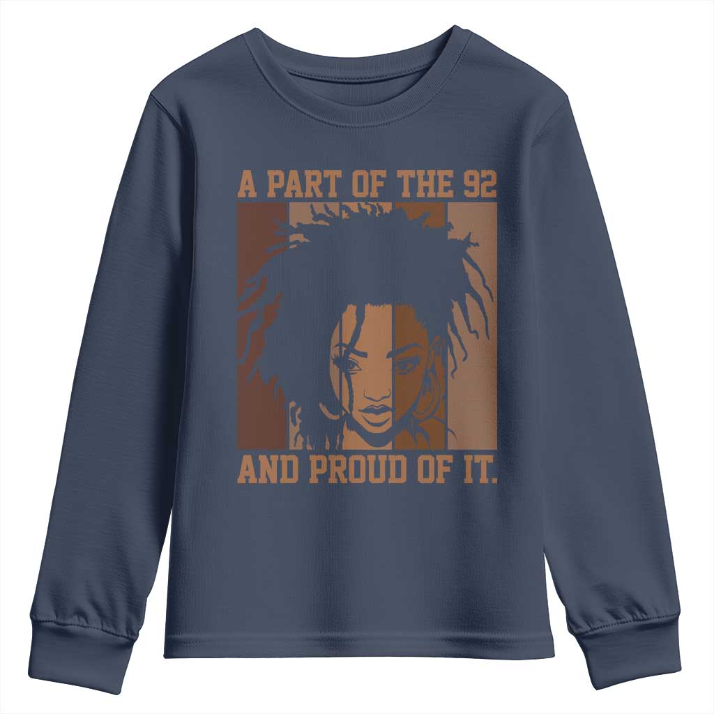 92 Percent Black Woman Power Youth Sweatshirt A Part Of The 92% And Proud Of It TS10 Navy Print Your Wear