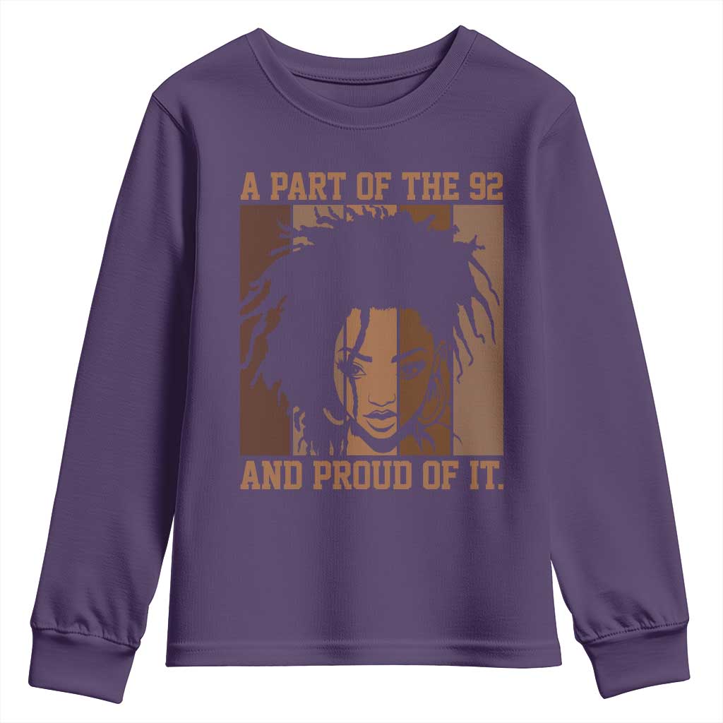 92 Percent Black Woman Power Youth Sweatshirt A Part Of The 92% And Proud Of It TS10 Purple Print Your Wear