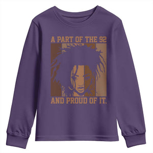 92 Percent Black Woman Power Youth Sweatshirt A Part Of The 92% And Proud Of It TS10 Purple Print Your Wear
