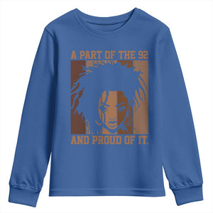 92 Percent Black Woman Power Youth Sweatshirt A Part Of The 92% And Proud Of It TS10 Royal Blue Print Your Wear