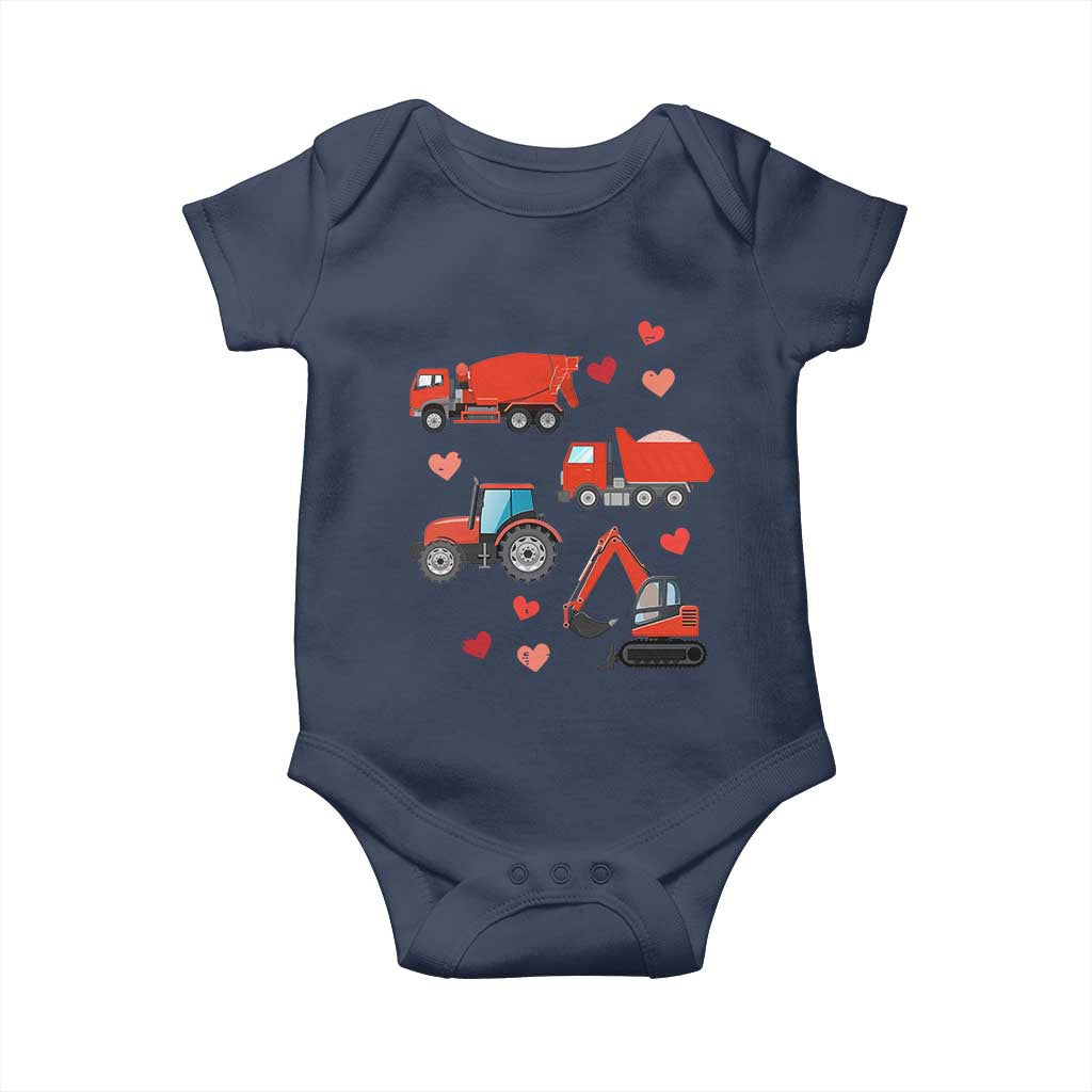 Excavator Construction Baby Onesie Car Tractor Truck Lovers TS10 Navy Print Your Wear