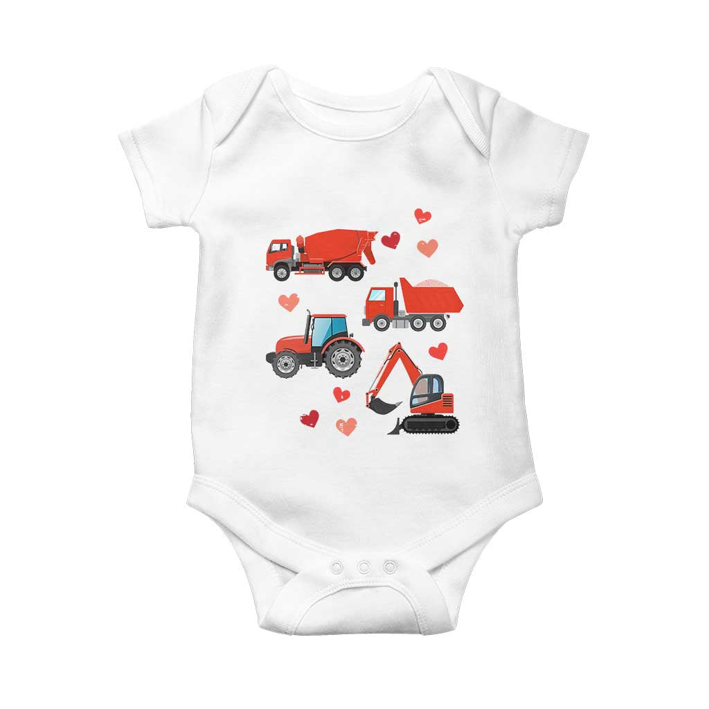 Excavator Construction Baby Onesie Car Tractor Truck Lovers TS10 White Print Your Wear