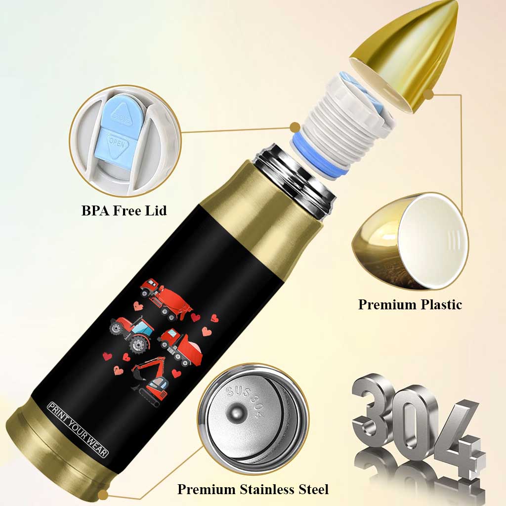 Excavator Construction Bullet Tumbler Car Tractor Truck Lovers TS10 Print Your Wear