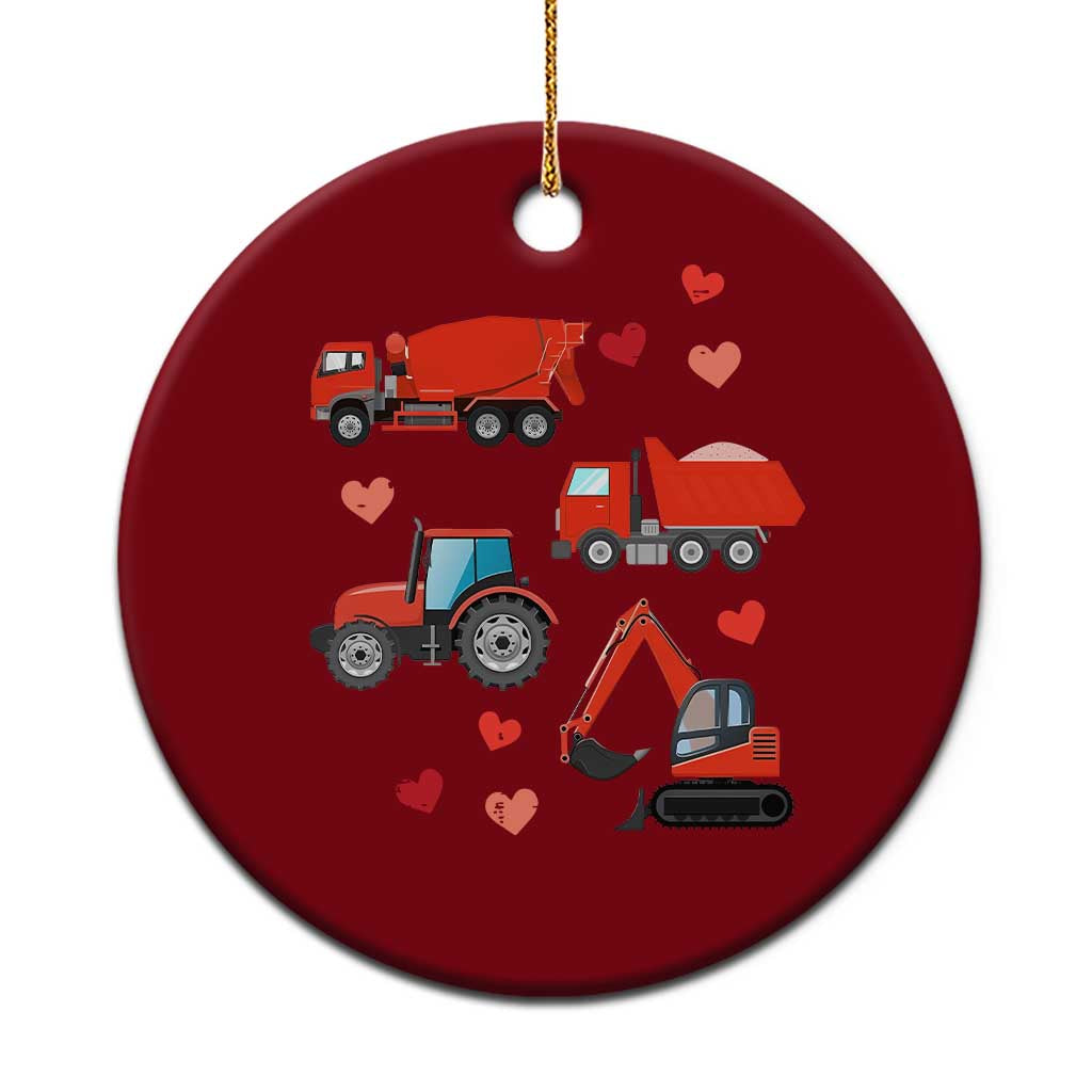 Excavator Construction Ceramic Ornament Car Tractor Truck Lovers TS10 1pc Red Print Your Wear