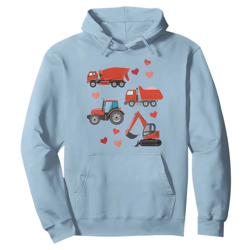Excavator Construction Hoodie Car Tractor Truck Lovers TS10 Light Blue Print Your Wear
